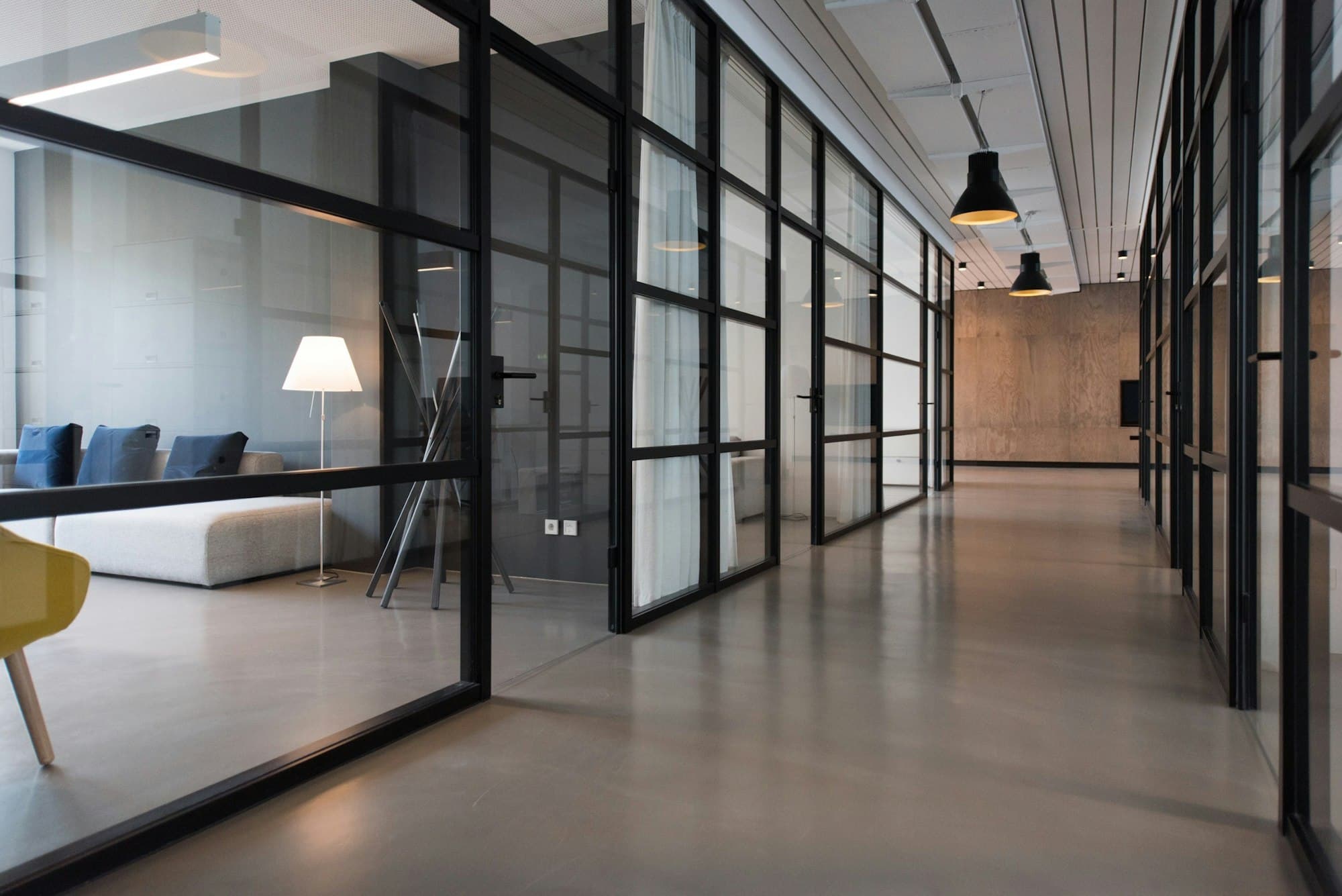 Commercial lobby maintained for a business facility